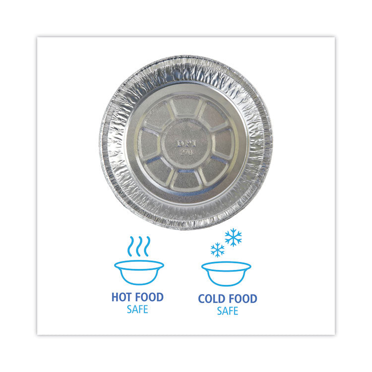 Round Aluminum To-Go Containers, 250 Gauge, 24 oz, 7" Diameter x 1.47" h, Silver, 500/Carton