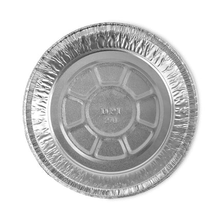 Round Aluminum To-Go Containers, 250 Gauge, 24 oz, 7" Diameter x 1.47" h, Silver, 500/Carton