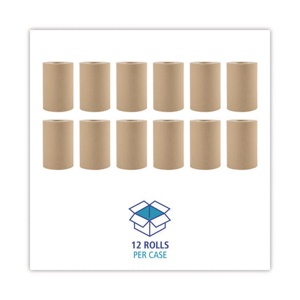 Hardwound Paper Towels, 1-Ply, 8" x 350 ft, Natural, 12 Rolls/Carton
