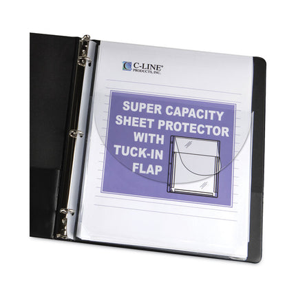 Super Capacity Sheet Protectors With Tuck-In Flap, 200", Letter Size, 10/pack