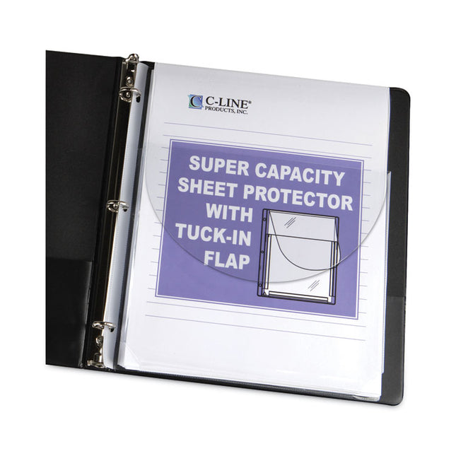 Super Capacity Sheet Protectors With Tuck-In Flap, 200", Letter Size, 10/pack