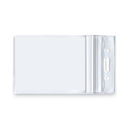 Resealable ID Badge Holders, Vertical Orientation, Transparent Frost 2.68" x 5" Holder, 2.38" x 3.75" Insert, 50/Pack