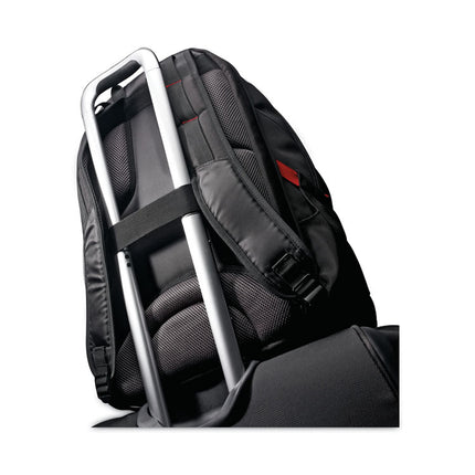 Tectonic PFT Backpack, Fits Devices Up to 17", Ballistic Nylon, 13 x 9 x 19, Black/Red