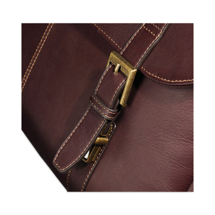 Leather Flapover Case, Fits Devices Up to 15.6", Leather, 16 x 6 x 13, Brown