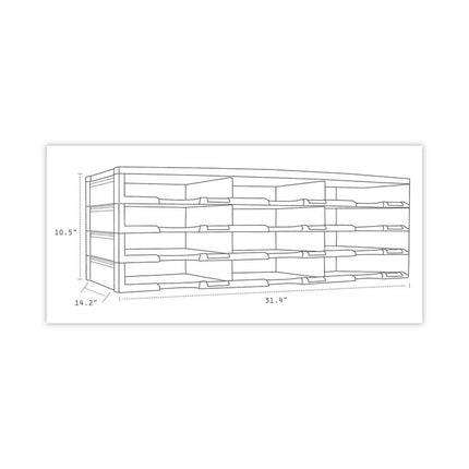 Storex Literature Organizer, 12 Compartments, 10.63 x 13.3 x 31.4, Black