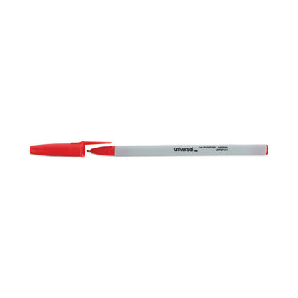 Ballpoint Pen, Stick, Medium 1 mm, Red Ink, Gray/Red Barrel, Dozen