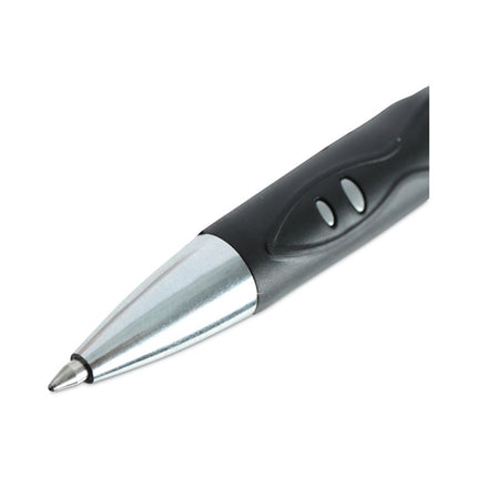 Comfort Grip Gel Pen, Retractable, Medium 0.7 mm, Black Ink, Gray/Black/Silver Barrel, 36/Pack