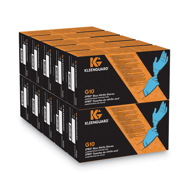 G10 2Pro Nitrile Gloves, Blue, Large, 100/Box