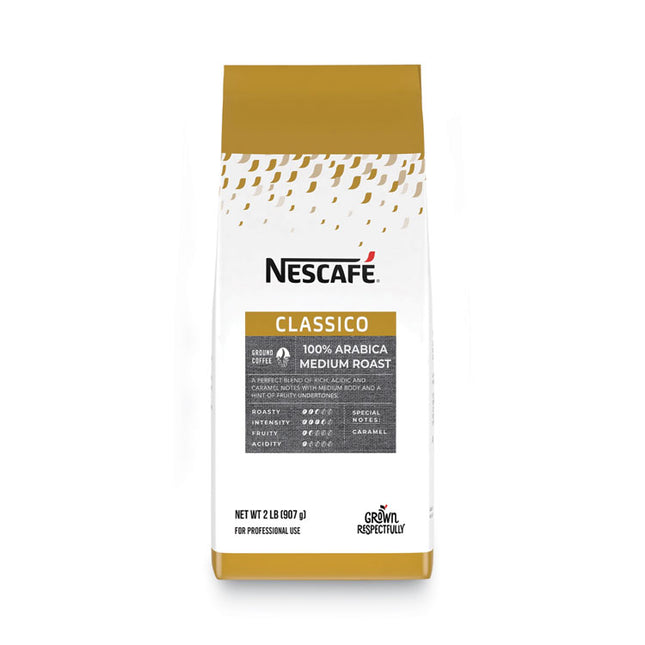 Classico 100% Arabica Roast Ground Coffee, Medium Blend, 2 Lb Bag, 6/Carton