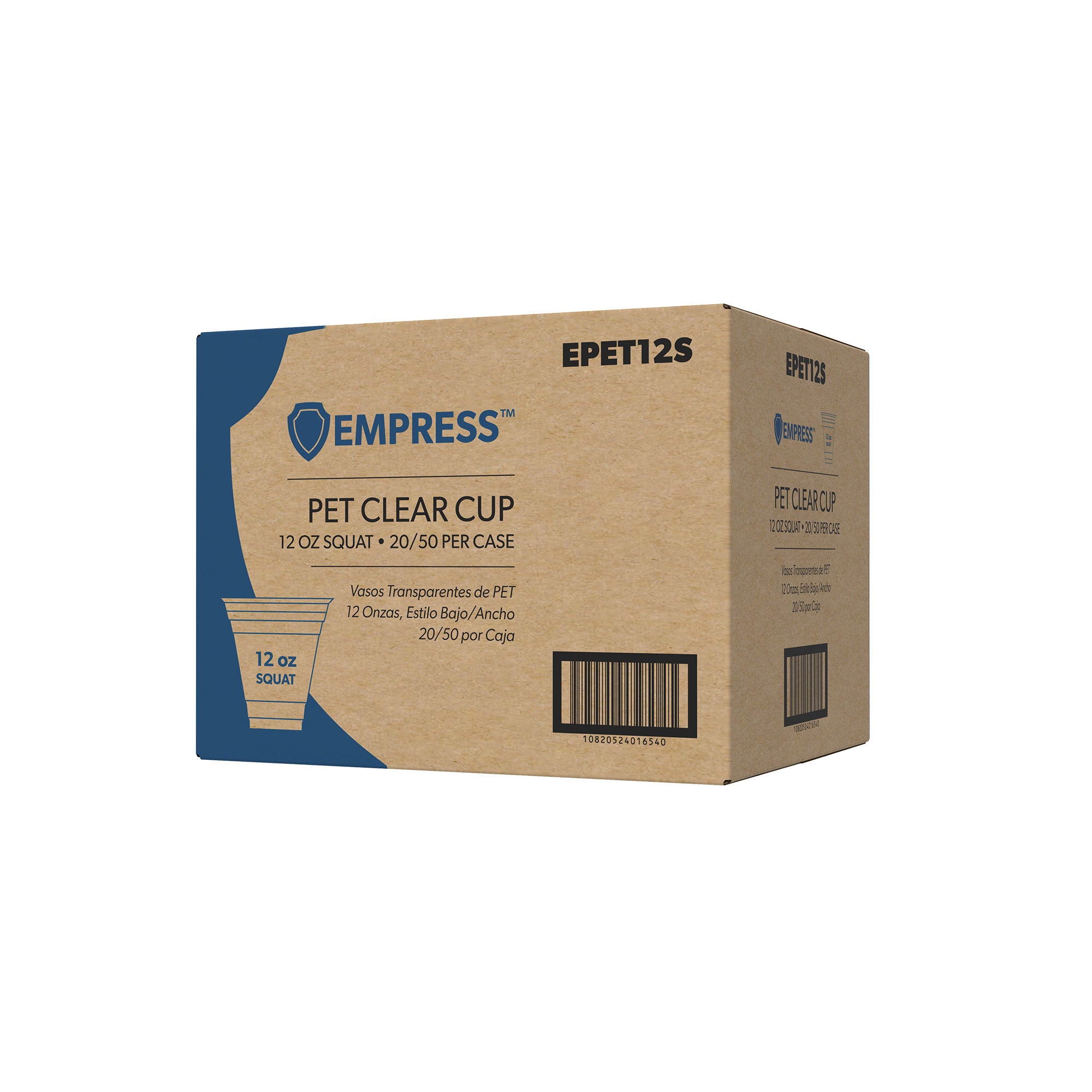 Empress PET Clear Cup 12 oz Squat 20 / 50 cs