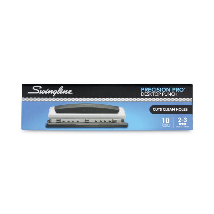 10-Sheet Precision Pro Desktop Two- To Three-Hole Punch, 9/32" Holes