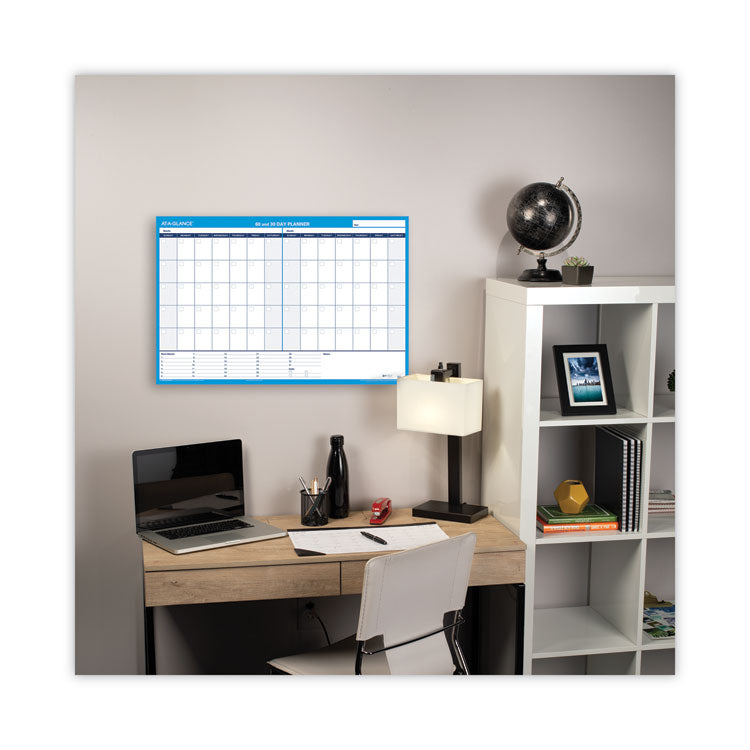 90/120-Day Undated Horizontal Erasable Wall Planner, 36 X 24, White/blue Sheets, Undated