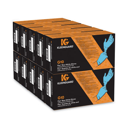 G10 Flex Blue Nitrile Gloves, Blue, 9.5", 3 Mil, Small, 100/Box, 10 Box/Carton