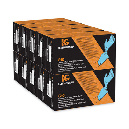 G10 Comfort Plus Blue Nitrile Gloves, Light Blue, X-Small, 100/Box