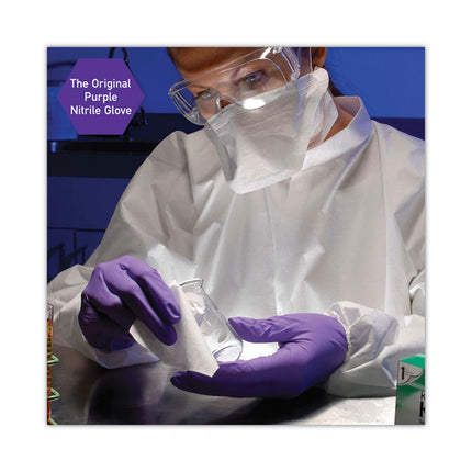 PURPLE NITRILE Exam Gloves, 242 mm Length, Large, Purple, 100/Box
