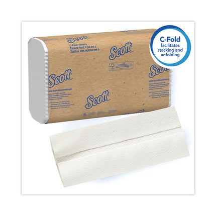 Essential C-Fold Towels for Business, Absorbency Pockets, 1-Ply, 10.13 x 13.15, White, 200/Pack, 12 Packs/Carton