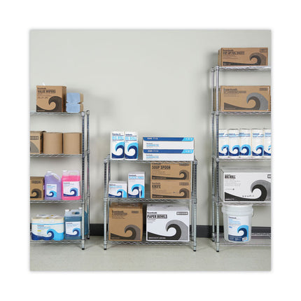 Residential Wire Shelving, Three-Shelf, 36w X 14d X 36h, Silver