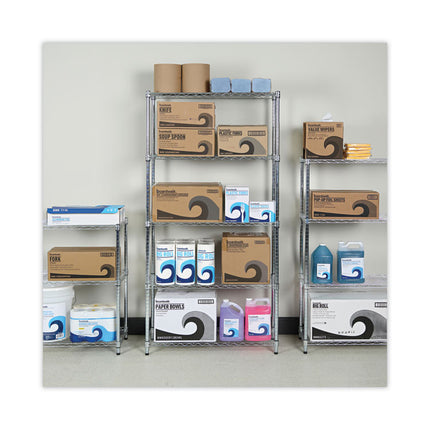 Residential Wire Shelving, Five-Shelf, 36w X 14d X 72h, Silver