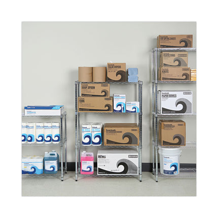 Residential Wire Shelving, Four-Shelf, 36w X 14d X 54h, Silver