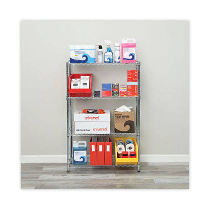Residential Wire Shelving, Four-Shelf, 36w X 14d X 54h, Silver
