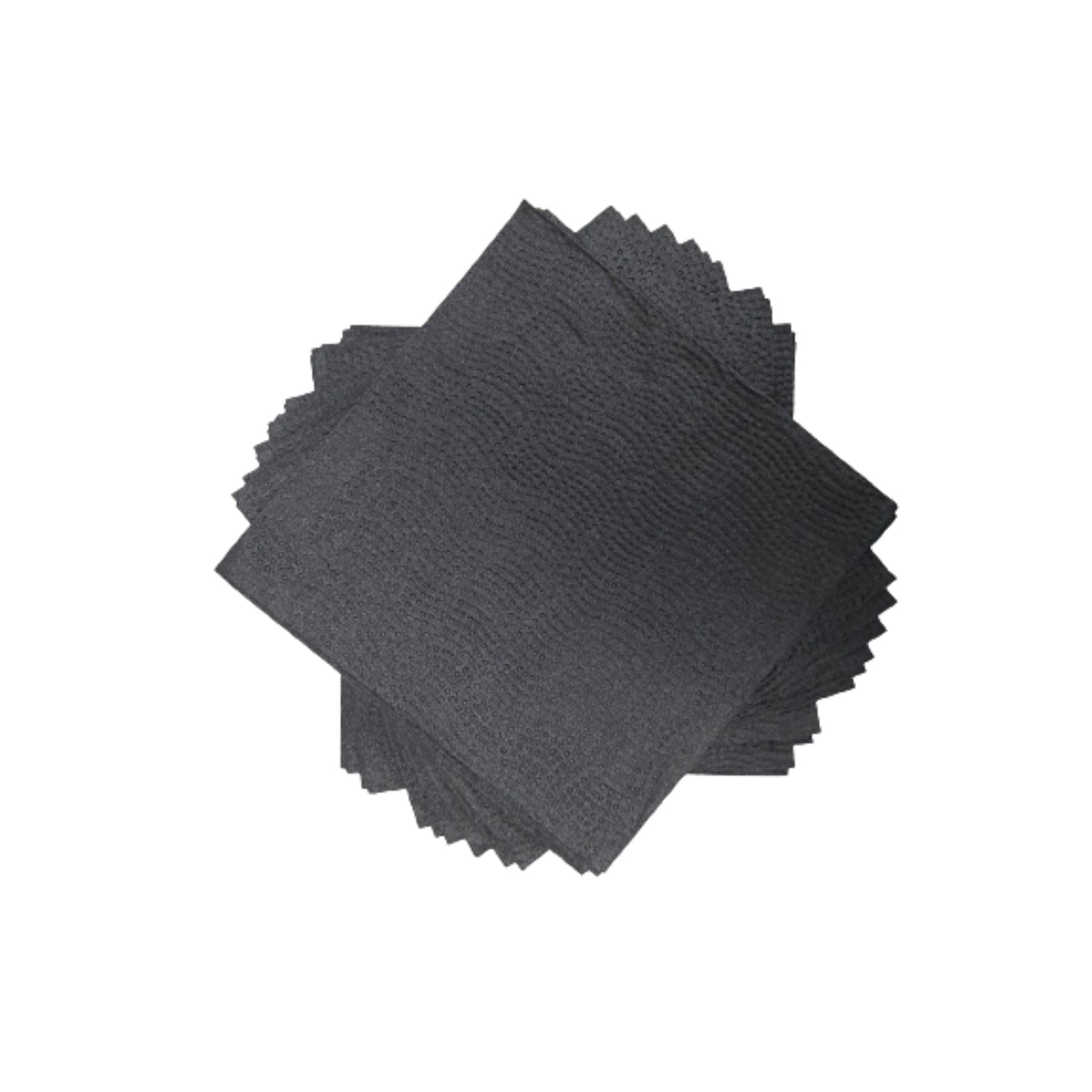 Morcon Valay Black Beverage Napkin 2 Ply 9" x 9.5" 4 / 250 cs