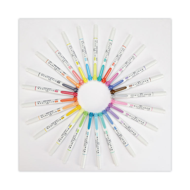Mildliner Double Ended Highlighter Variety Pack, Asst Ink Colors, Bold-Chisel/Fine-Bullet Tips, Asst Barrel Colors, 25/Pack