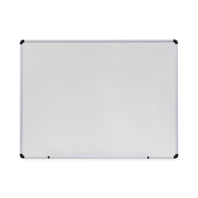 Modern Melamine Dry Erase Board with Aluminum Frame, 48" x 36", White Surface, Satin Aluminum Frame
