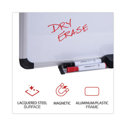 Magnetic Steel Dry Erase Marker Board, 48" x 36", White Surface, Satin Aluminum Frame