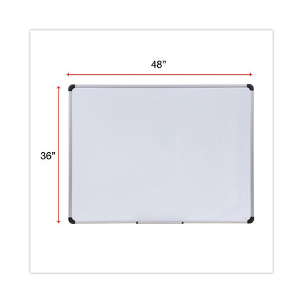 Magnetic Steel Dry Erase Marker Board, 48" x 36", White Surface, Satin Aluminum Frame