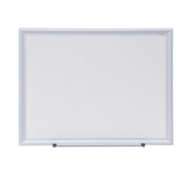 Deluxe Melamine Dry Erase Board, 24" x 18", White Surface, Satin Aluminum Frame