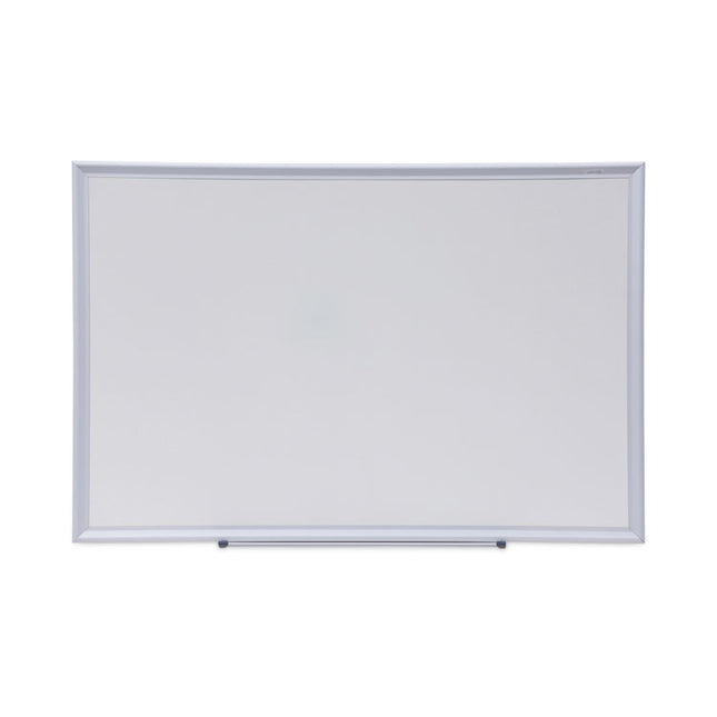 Deluxe Melamine Dry Erase Board, 36" x 24", White Surface, Satin Aluminum Frame