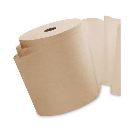 Essential Hard Roll Towels for Business, 1-Ply, 8" x 800 ft, 1.5" Core, Natural, 12 Rolls/Carton