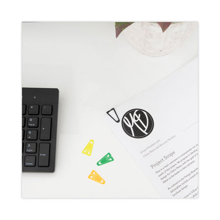 Plastic Paper Clips, Medium, Smooth, Assorted Colors, 500/Box