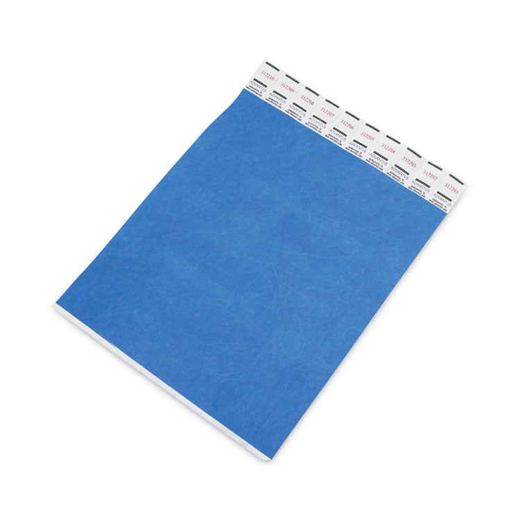 Crowd Management Wristbands, Sequentially Numbered, 10" x 0.75", Blue, 100/Pack