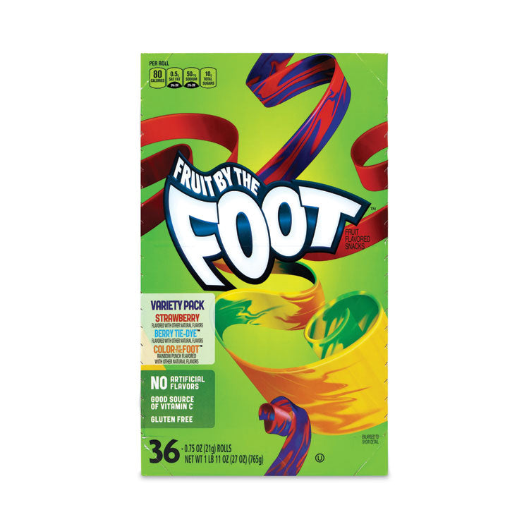 Fruit By The Foot Variety Pack, Assorted Flavors, 0.75 oz, 36 Pouches/Carton