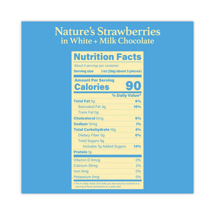 Nature's Hyper-Chilled Strawberries in White and Milk Chocolate, 5 oz Cup, 8/Carton