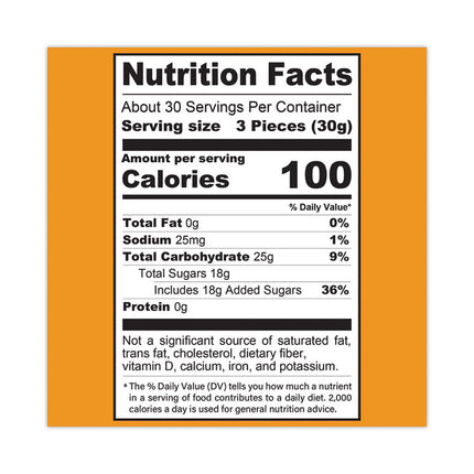 Fruit Gems Chewy Candy Assortment, Assorted Natural Fruit Flavors, 2.12 lb Bag, 90 Count