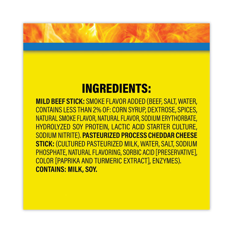 Beef and Cheese Meat Sticks, 1.5 oz, 18/Carton