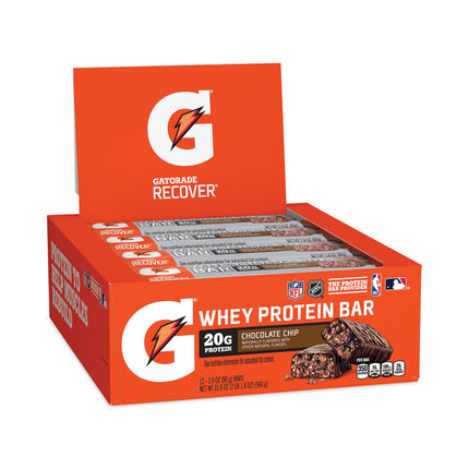 Recover Chocolate Chip Whey Protein Bar, 2.8 oz Bar, 12 Bars/Carton