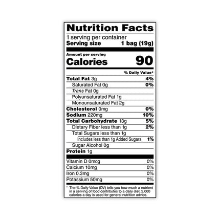 Rice Crisps, Cheddar Cheese, 0.67 oz Bag, 60 Bags/Carton