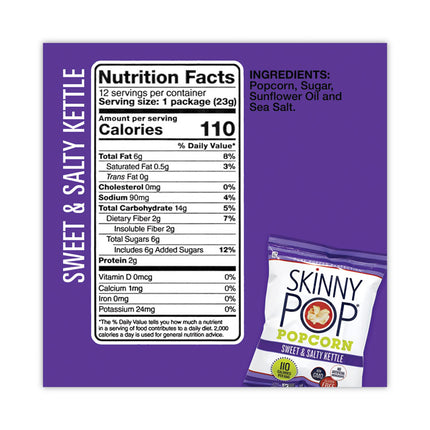 Popcorn Variety Snack Pack, 0.5 oz Bag, 36 Bags/Carton