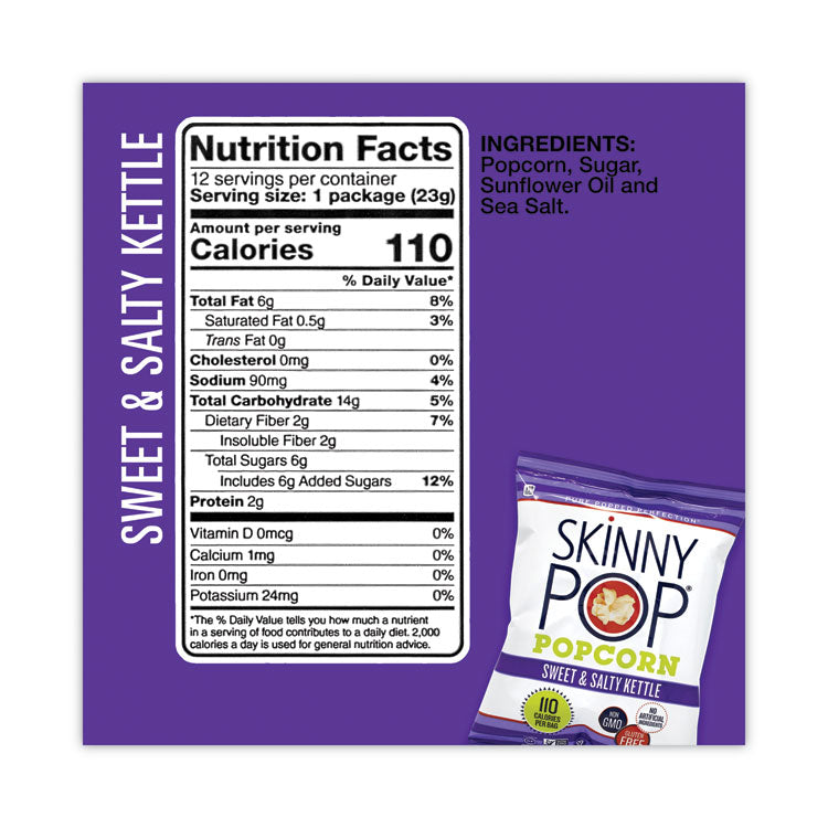 Popcorn Variety Snack Pack, 0.5 oz Bag, 36 Bags/Carton