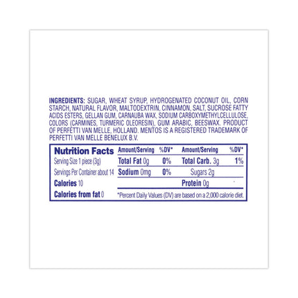 Cinnamon Singles Chewy Mints, 1.32 oz, 15 Rolls/Carton