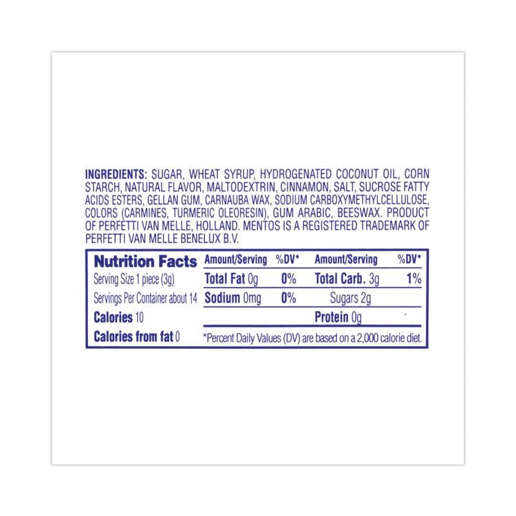 Cinnamon Singles Chewy Mints, 1.32 oz, 15 Rolls/Carton