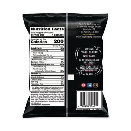 Pita Chips, 1.5 oz Bag, Cinnamon Sugar, 24/Carton