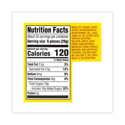 Original Fruit Chews, Assorted, 54 oz Tub