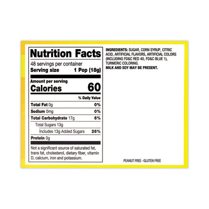 Sweet and Sour Pop, Assorted Flavors, 0.63 oz, 48/Carton