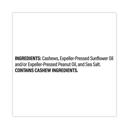 Sea Salted Whole Cashews, 2.25 oz Pouch, 8/Carton