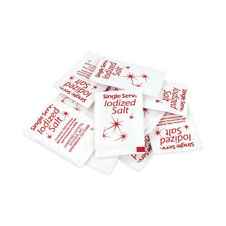 Iodized Salt Packet, 0.6 g Packet, 3,000/Carton