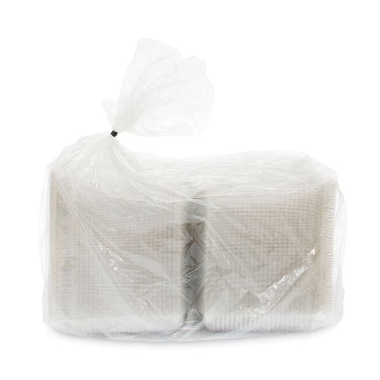 StayLock Clear Hinged Lid Containers, 8.6 x 9 x 3, Clear, Plastic, 200/Carton